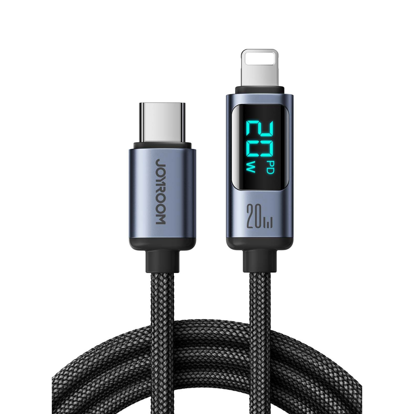 Braided USB Data Cable with Display